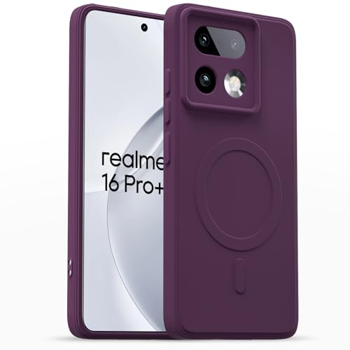 Image of Pikkme Back Cover for Realme 16 Pro Plus 5G Soft Matte Silicone Mag-Safe Design (Mag-Safe Not Support) Camera Protection | Slim Fit Bumper Cover (Purple)