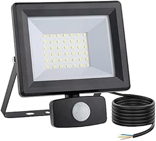lNGRIKT 30W Security Lights with Motion Sensor, Super Bright 3000 Lumen PIR Flood Light, IP65 Waterproof LED Sensor Floodlight Outdoor, 6500K Cool White for Garage Garden Pathway, with 1.5M Wire