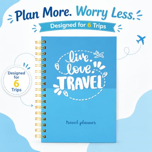Image of Travel Journal & Diary for 6 Trips - A5 Guided Trip Planner, Bucket List & Travel Memory Book (Traveller)
