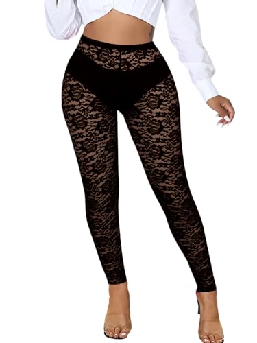 Image of Women's Tie Dye Mesh Legging - High Waist Sheer Pantihose Long Pants Stretchy Tights Clubwear Closed Toe