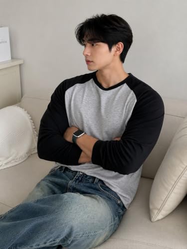 Image of Colorblock Men Round Neck Multicolor T-Shirt