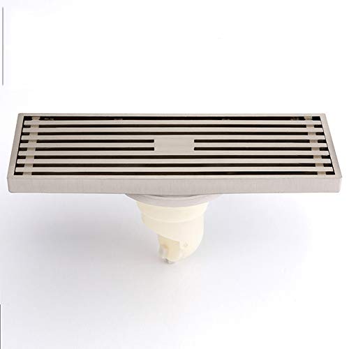 HXCLYQ Rectangular Shower Drain Channel,floor Drain Brass Rotary Linear Tile Floor Shower Drain Bathroom Kitchen Floor Channel Tile Insert Tub Drainer,floor Drain Anti-odor