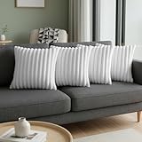 LMKLOP White Throw Pillow Covers 18 x 18 Set of 4, Cute Boho Throw Pillow Cover for Couch/Bed, Decorative Pillows Covers for Sofa/Bed, Accent Pillow Covers for Living Room, Rustic/Home/Room Decor