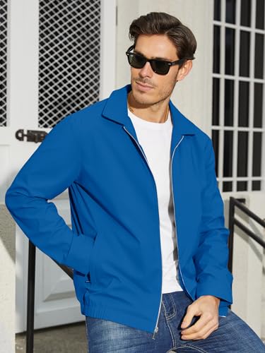 Image of TACVASEN Mens Lightweight Windbreaker Full Zip Up Laydown Collar Jackets Light Casual Coat with Zip Pockets