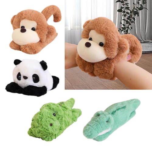 Image of ATORSE Adorable Stuffed Animal Hugger Slap Bracelets 9.84'' Soft Plush Toy for Kids Monkey|Baby | Toys for Baby | Plush Baby Toys