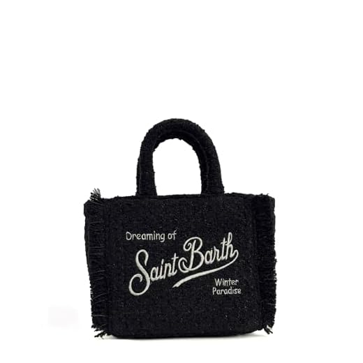 SAINT BARTH Borsa a mano VANITY MINI TWEED - Nero 00207I (nero, Piccola)