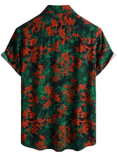 Image of JOTOOK Mens Hawaiian Shirt Short Sleeve Button Down Tropical Shirts Casual Floral Summer Beach Shirt
