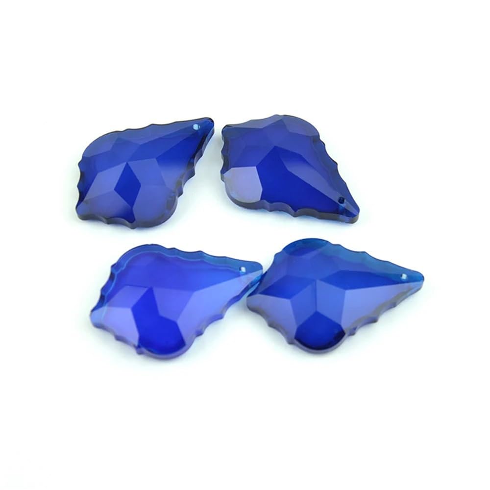 Pendentif en verre d'ornement de prisme de feuille d'érable en cristal optique K9 bleu foncé 38mm-76mm for la décoration(50mm 100pcs)