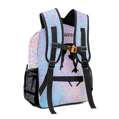 Gymnastics Beam Sparkle Kids Toddler Backpack Personalized School Bag with Chest Strap for Boys Girls Preschool Kindergarten Nursery Children Bag3