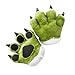 Toddmomy 1 PZ Peluche Animali Palm Gloves Soft Fuppé Paws Fluffy Claw Guanti Furry Paws Cosplay Paw Mitts per Bambini Adulti (Stile di Animali Verde)