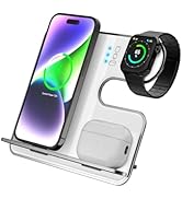 Serenib 3 in 1 15W Wireless Charging Station for iPhone 15 14 13 12 11 X 8 Series C Port Wireless...