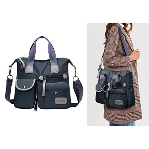 #N/A Bolsa Feminina De Nylon Resistente à água Mensageiro Em Cruz Bolsa De Ombro - Azul