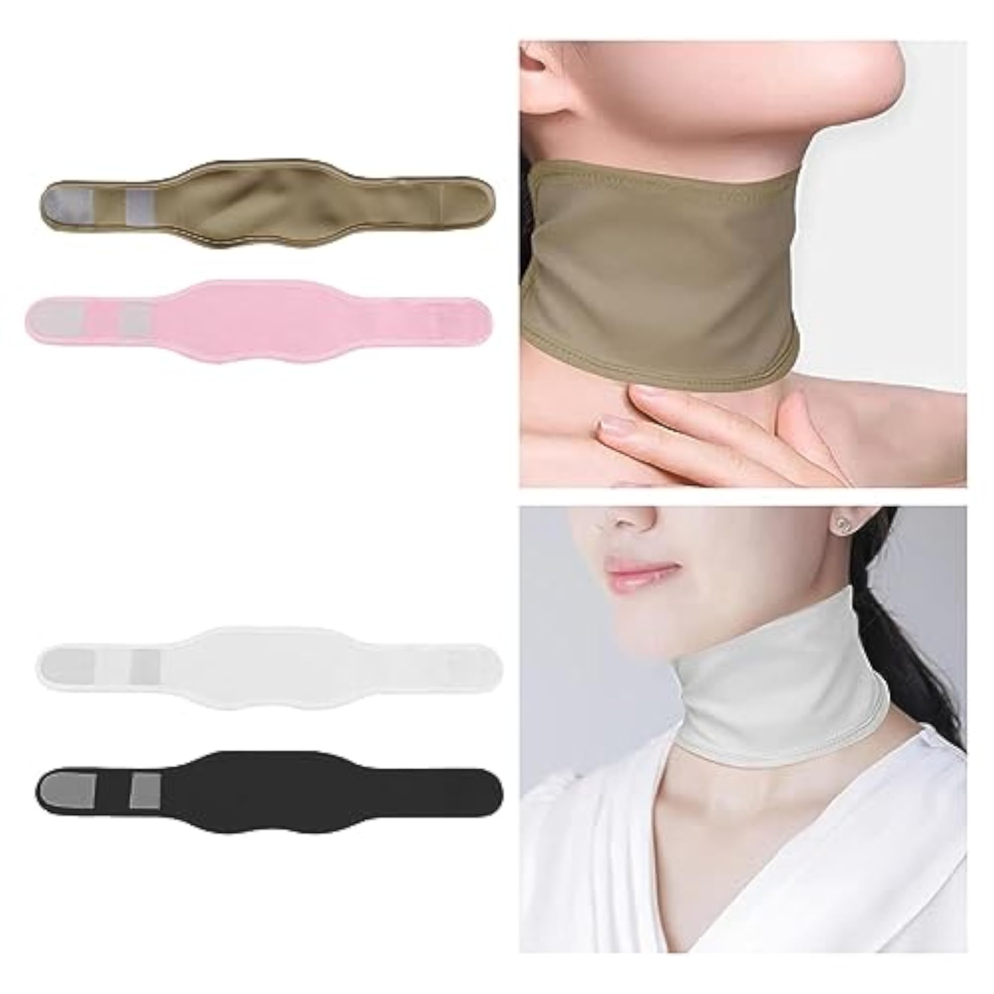 Castor Oil Neck Pack Wrap Cover, Adjustable Design, Khaki