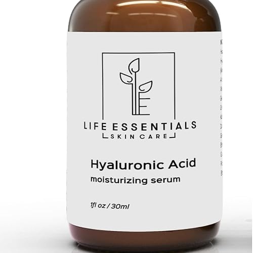 Life Essentials Skin Care Suero hidratante antiedad con ácido hialurónico, con vitaminaC, vitaminaE y té verde, 1fl. Oz.30ml