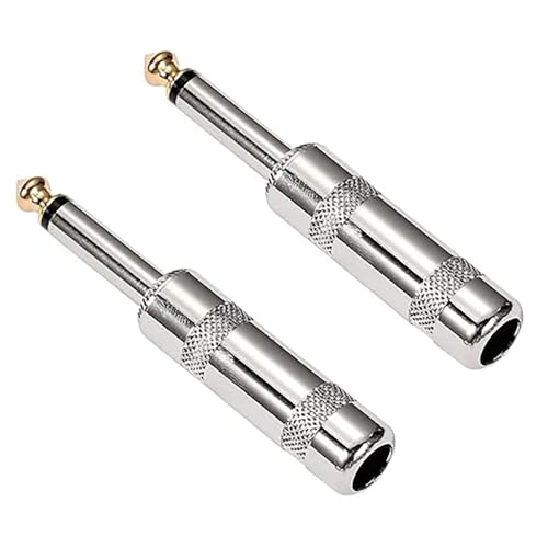 Bxian 2PCS 6.35mm Heavy Duty Mono Solder Jacks Audio Equipment Plug Suitable for Guitar Musical Instrument Speaker/Microphone Cord