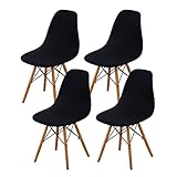 HAOYONG Mid Century Modern Dining Chair Covers Printed Shell Chair Cover Lounge Armless Chair Cover Stretchable Slipcovers for Kitchen, Office, Dining Room and Living Room(Set of 4)