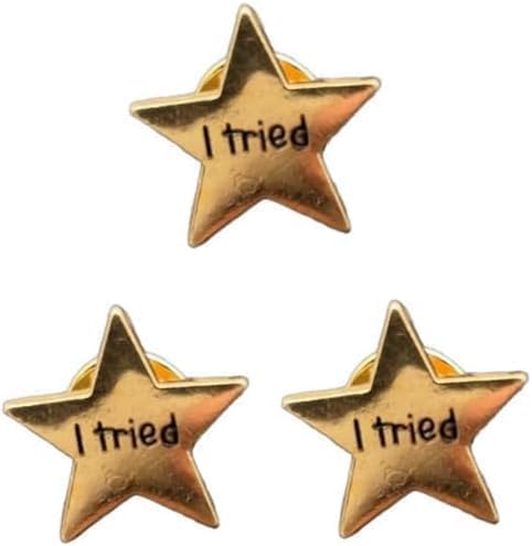 Image of 3 Pcs i Tried Stars Enamel Pin Creative Pop-Enamel Pin Lapel Badges Brooch Funny Brooches and Pins Fashion Jewelry