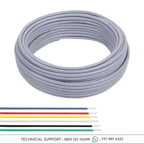 Image of RATNOTECH 6 Core Copper Wire for Water Level Controller & Indicator (20 Meters) | Premium Tinned Multistrand Copper Cable | Virgin PVC Insulated, Color-Coded, Durable Tank & Industrial Use - Grey