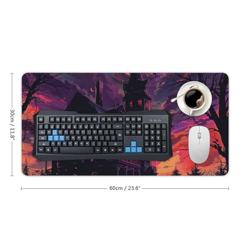 Black Haunted House Desk Pad Large protector de escritorio miniatura 2