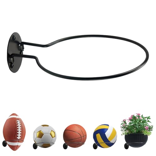 Emiluil Wall Mount Ball Display Rack Sports Ball Storage Holder for Basketball Football Soccer Volleyball Collection Sports Accessories Organizer