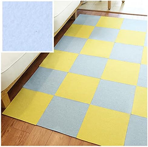 9Pcs Self Adhesive Carpet Tiles,12" X 12" Carpet Floor Tile,Non-Slip Area Rug Mat for Pets, Easy to Peel and Stick,Washable Stair Mat,9 Tiles/8.7 Sq Ft,Blue