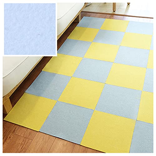 9Pcs Self Adhesive Carpet Tiles,12" X 12" Carpet Floor Tile,Non-Slip Area Rug Mat For Pets, Easy To Peel And Stick,Washable Stair Mat,9 Tiles/8.7 Sq Ft,Blue #TOP22