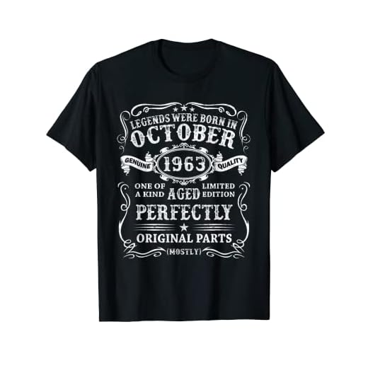 Hecho En Octubre 1963 59 Años Cumpleaños Regalo Hombre Mujer Camiseta