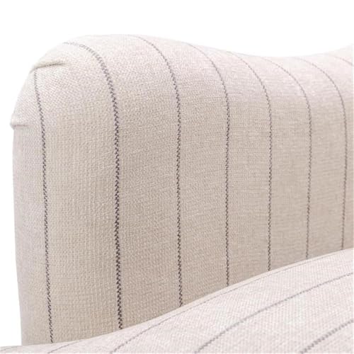 Sillón clásico beige tela con brazos enrollados miniatura 7