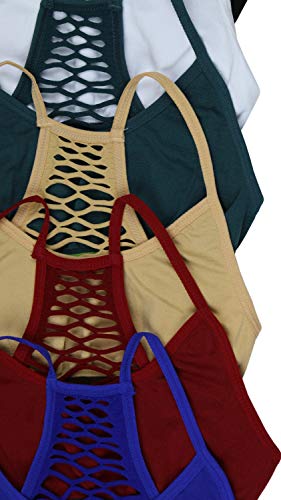 ToBeInStyle Girl's Pack of 6 Seamless Mesh Back Bra and Boyshorts3