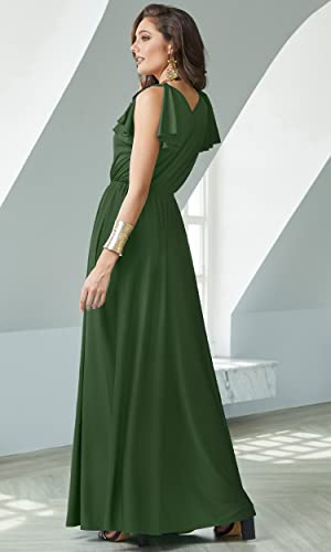 Image of KOH KOH Womens Long Sleeveless Bridesmaid Wedding Guest Prom Maxi Dress