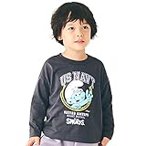 [SANTOWA] [サントーワ] アニメ キャラクター 可愛い ユニセックス おしゃれ こども 冬服 スマーフ 子供服 長袖 Tシャツ キッズ 男の子 女の子 トップス 110cm Ａ：チャコール