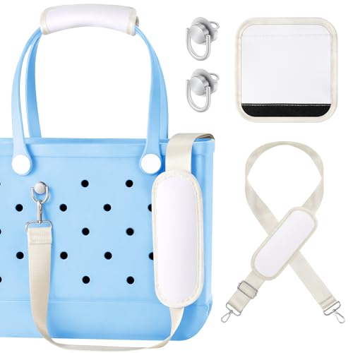 MoKo Strap Wrap for Bogg Bag Accessories for Bogg Bag Adjustable Long Crossbody Shoulder Straps for Bog Orginal XL Medium Beach Rubber Tote Bags Beige