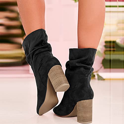 BXQQ Stivali Alti da Donna con Stivali Western con...