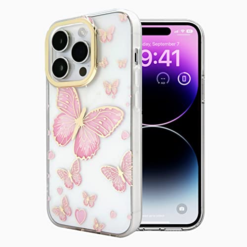 Coque antichoc iPhone 15 Pro : évitez les bris d'écran grâce au polycarbonate floral Buttrz Pink