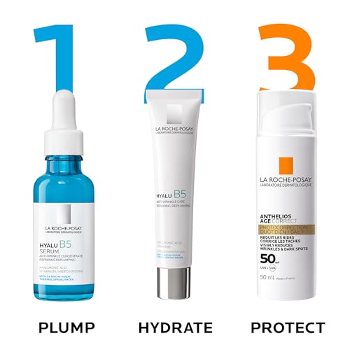 La Roche-Posay Anthelios Age Correct SPF50, Anti-Ageing Daily Sunscreen With Hyaluronic Acid, Niacinamide & Phe-Resorcinol, 24 Hour Hydration, Non-Greasy, 50ml