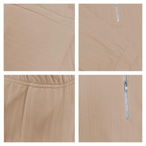Image of GRECIILOOKS Co-ord Set for Women Stylish | Warm Zip Up T-Shirt & Pant Set | Oversized Loose Fit Summer Cord Set for Women | Summer Casual Travel & Loungewear Outfit