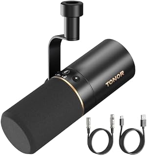 Mikrofon dynamiczny, TONOR USB/XLR PC Mikrofon do podcastów, nagrań, streamowania na żywo i gier, XLR Kardioidalny mikrofon studyjny do muzyki i emisji głosu z szybkim wyciszeniem, TD510