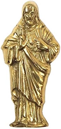 Deco 89 (Sacred Heart of Jesus Brass Plaque with Wall Hanger, 6" H x 3" W