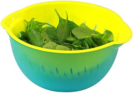 Plastic Colander and Bowl Combo Set Lime Green Large