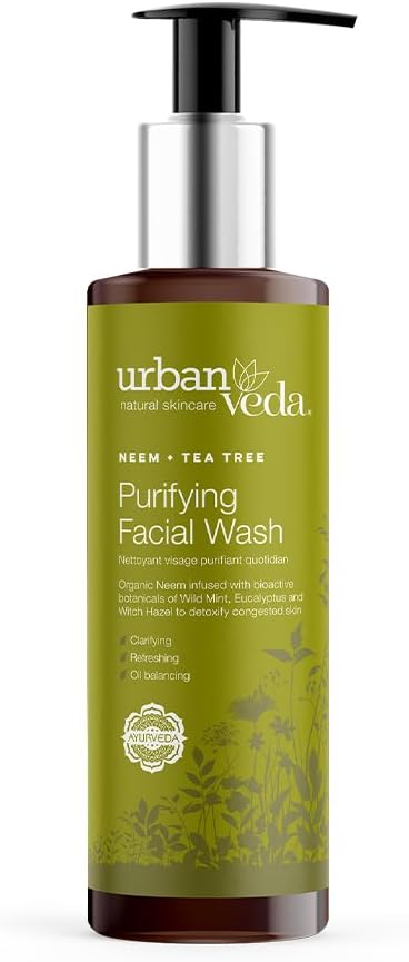 Purifying Face Wash with Neem | Oily Skin Face Wash with Spearmint | Tea Tree Oil for Acne Treatment | Acne Facewash with Ecualyptus Oil | Women & Mens FaceWash for Skin Care | 150 ml