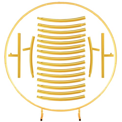 LUKIUP Redondo Arco para gGlobos, 2.2M Arco de Globo de Metal Kit, Arco de Boda, Arco para Globos Decoracion con Base, Reutilizable Soporte de Fondo Para Boda, Fiesta de Graduación