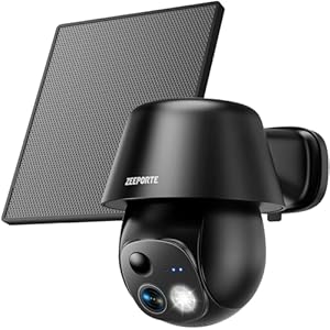 Solar Security Cameras Wireless Outdoor, 2K Pan/Tilt 360Â° View Solar/Battery Powered WiFi Cameras for Home Security with AI Motion Detection, Spotlight, 2-Way Audio, Siren, IP65, SD/Cloud Storage
