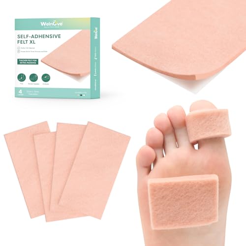 Welnove Chiropody Felt Self Adhesive Pads - Moleskin Tape Moleskin Padding for Foot Instant Relief for Painful Rubbing Ideal for Blister Prevention Bunions Calluses & Discomfort - 4 Pack