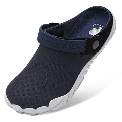 Besroad Mens Womens Slip on Breathable Classic Clogs Barefoot Athletic Sports Water Shoes Fashion Sneakers Navy Blue 9 Women/7.5 Men
