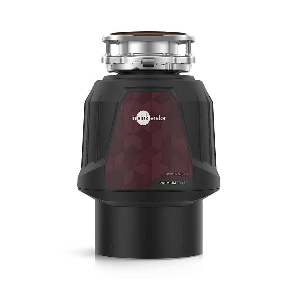 InSinkErator Premium 700 EC Food Waste Disposal Unit for Sink Use with Air Switch - Kitchen Sink Accessories, Gadgets - 20.9 x 20.9 x 31.2 cm - Black