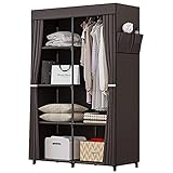 YIZAIJIA 34 Inch Portable Wardrobe Closet Clothes Organizer with Metal Shelves and Dustproof...