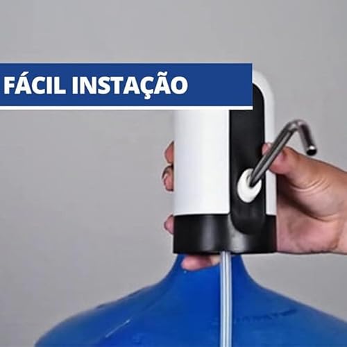 Bomba Eletrica para Galao de Agua 60cm com USB - Bomba Elétrica Galão Água - Recarregavel Bebedouro