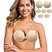 Yutdeng Reggiseno Invisibile Adesivo Reggiseno Senza Spalline a Forma Riutilizzabile di Fiore Push Up con Copricapezzoli per Donna (1/2 Pezzi)