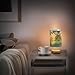 YYZZH Table Lamp Monkey Green Jungle Forest Nightstand Lamp with Wood Base Fabric Lamp Shade Bedside Desk Lamp for Living Room Bedroom Kids Room Office