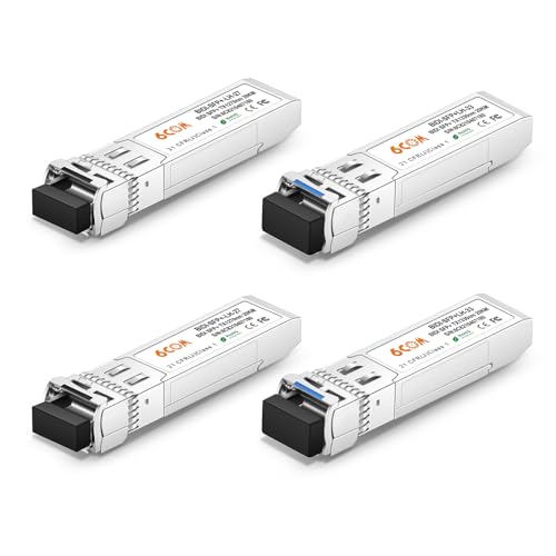 Image of 2 Pair of 10G SFP+ Bidi Transceiver, 10GBase-BIDI 1270nm /1330nm SMF, up to 20km, Compatible with Cisco, Ubiquiti, D-Link, Supermicro, Netgear and Other Open Switches